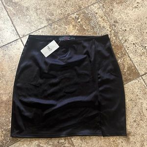 Black Silk Mini Skirt